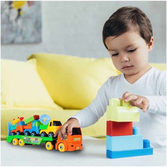 Šroubovací nákladní auto se 3 autíčky Cartoon Vehicle