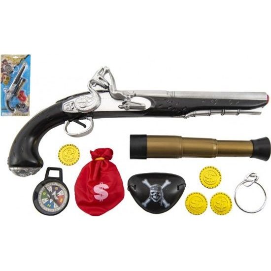 Pirátská sada- Pistole+dalekohled s doplňky