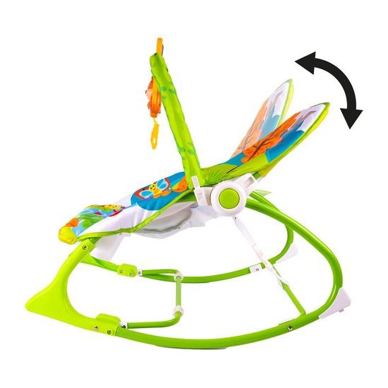 Kojenecké lehátko 3v1 s vibracemi Veverka- zelené