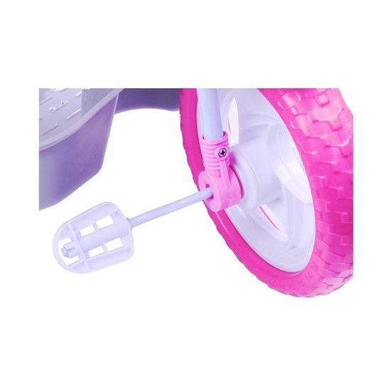 Dětská tříkolka s vodící tyčí Pejsek růžová