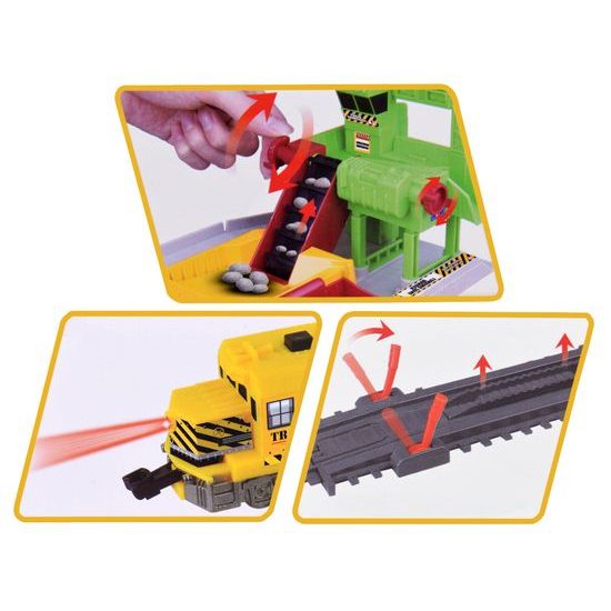 Dětská vláčkodráha na baterie s kamenolomem Construction Train 320 cm