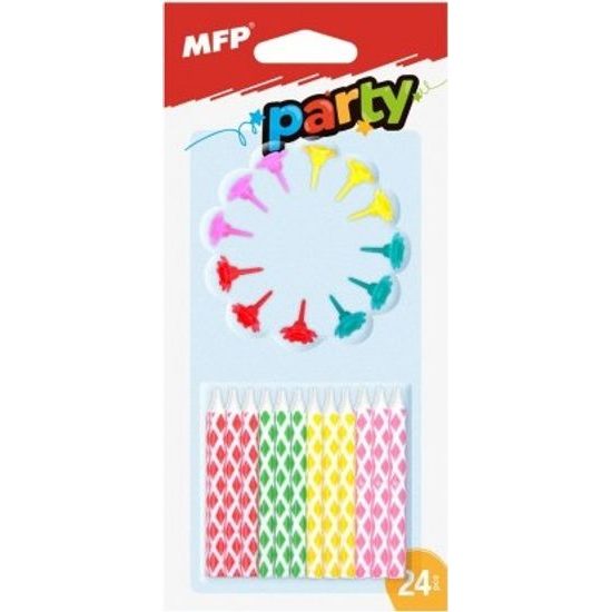 Barevné Dortové svíčky - 24ks