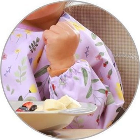 Dětský bryndák s dlouhým rukávem - zahrada