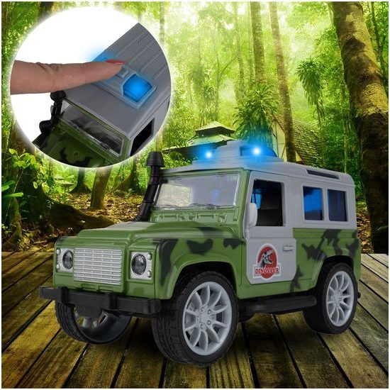 Terénní auto s dinosaurem, světly a zvuky Dino Car 1:20