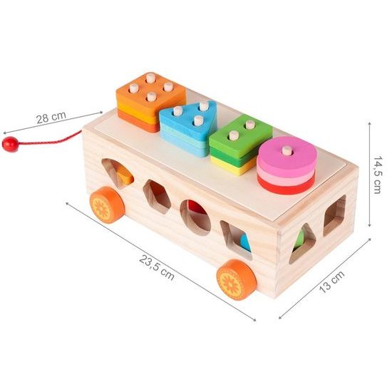 Dřevěné autíčko s kostkami Matching Car