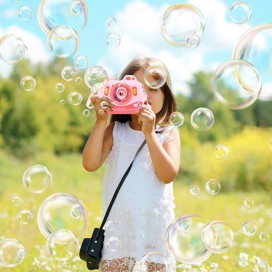 Bublifuk na baterie fotoaparát Bubble Cam růžový