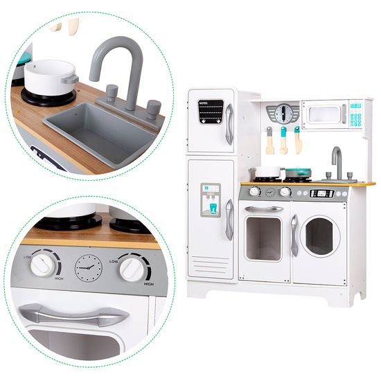 Ecotoys velká dřevěná kuchyňka s troubou