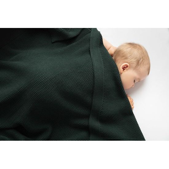 Sensillo dětská deka do kočárku pletená 100% bavlna grafitová