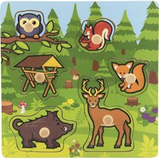 Dřevěná Vkládačka - Moje první lesní zvířátka 6 ks