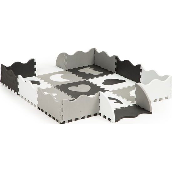 Ecotoys XXL pěnová puzzle hrací deka Happy Gray