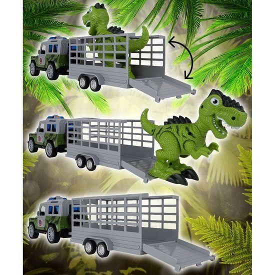 Terénní auto s dinosaurem, světly a zvuky Dino Car 1:20