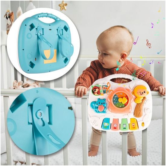 Edukační stoleček s piankem a zvuky 2v1 Opička