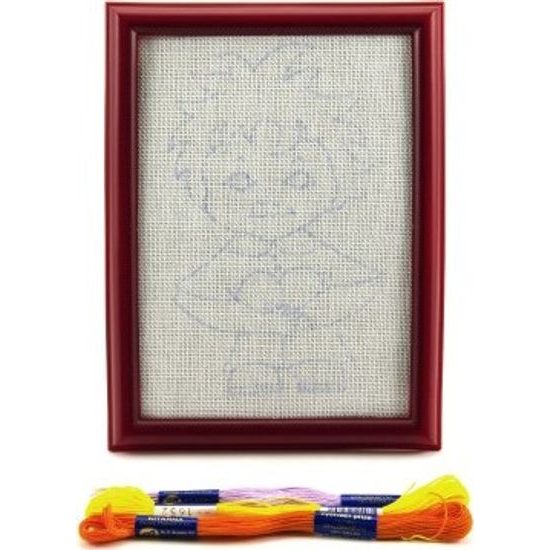 Vyšívání obdélníkový rámeček na pověšení, 3 příze - mix druhů