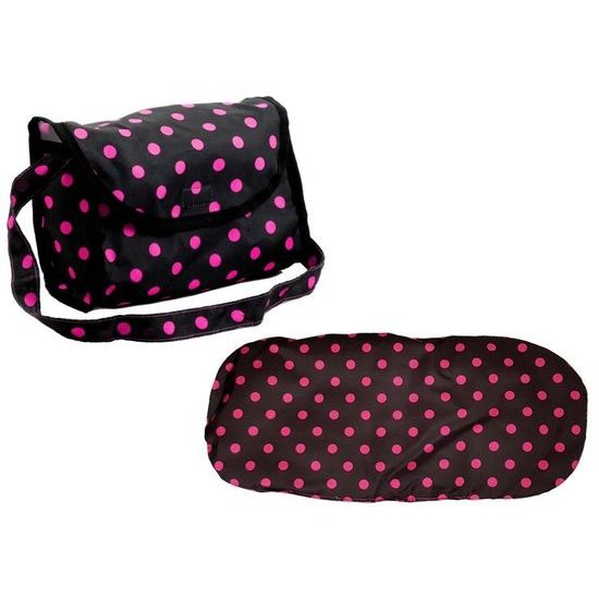 Alice kombinovaný kočárek pro panenky 3v1 - 9662M černý s puntíkama