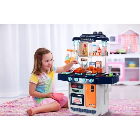 Dětská kuchyňka se zvuky a párou Home Kitchen modrá