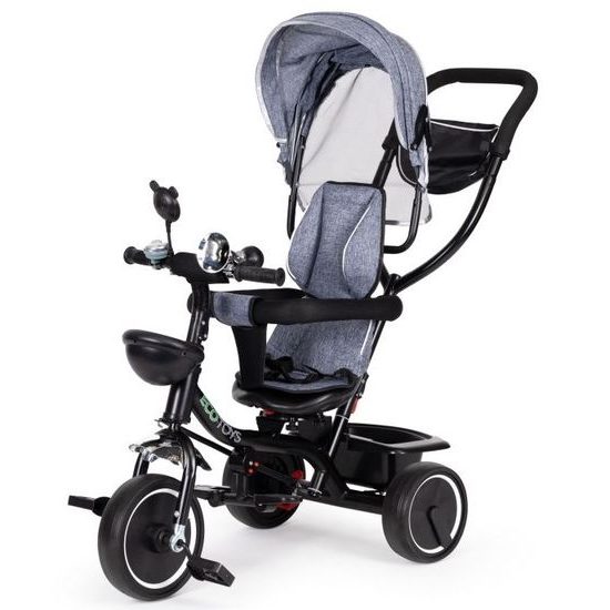 Ecotoys dětská tříkolka s otočným sedadlem Trike 2v1 šedá