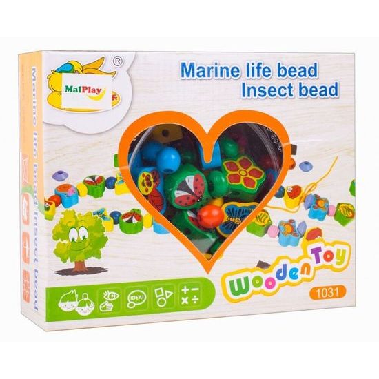 Sada dřevěných korálků Marine Beads 80 kusů