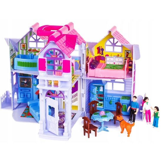 Doris přenosný domeček pro panenky s nábytkem Country House