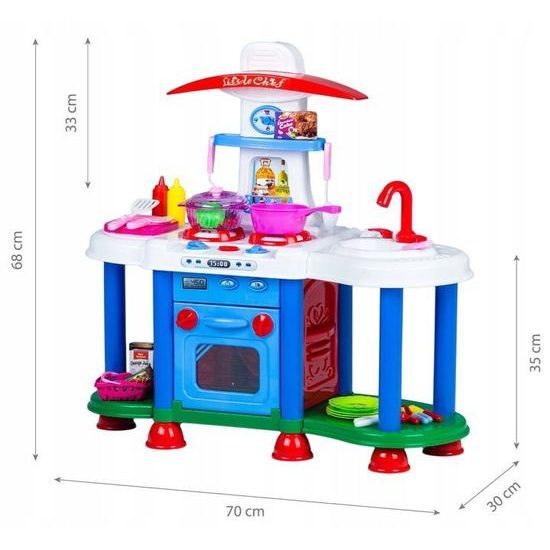 Velká dětská kuchyňka se zvuky a světlem - modrá