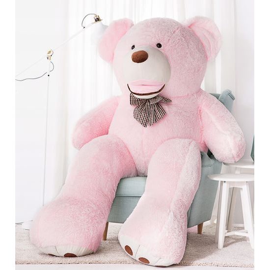 Plyšový medvěd Maty 190 cm XXL růžový