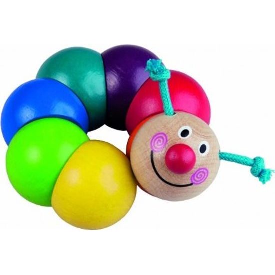 Dřevěná barevná housenka