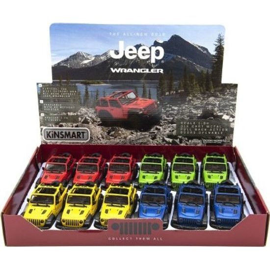 Auto Kinsmart Jeep Wrangler 2018 otevřená střecha - mix 4 barvy