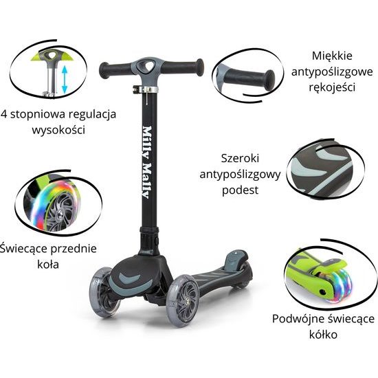 Dětská koloběžka Milly Mally Scooter Boogie černá