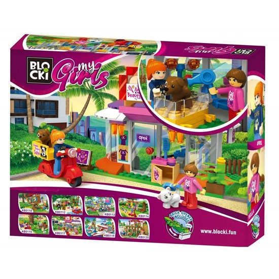 Blocki MyGirls stavebnice salón pro zvířátka 142 dílků