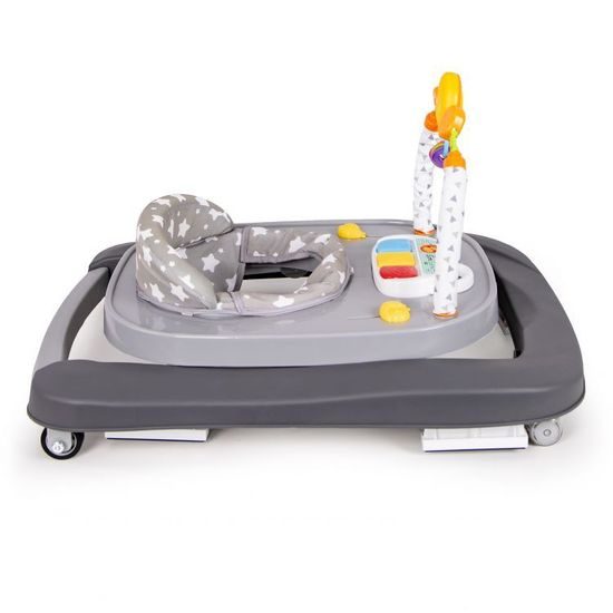 Ecotoys dětské chodítko s hračkami a melodiemi Lvíček šedé
