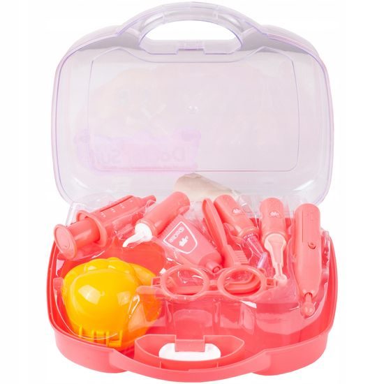 Dětský lékařský kufřík s příslušenstvím Malý zubař růžový