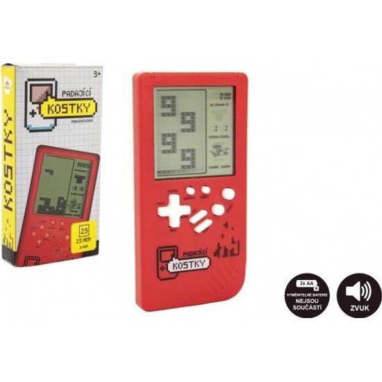 Digitální hra - Padající kostky - hlavolam - červená, na baterie