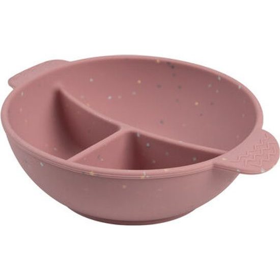 Canpol babies Silikonová dělená miska s přísavkou DOTS 360ml růžová