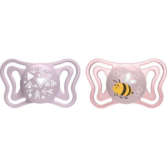 Silikonový dudlík Physio Light 2m, 2ks růžový