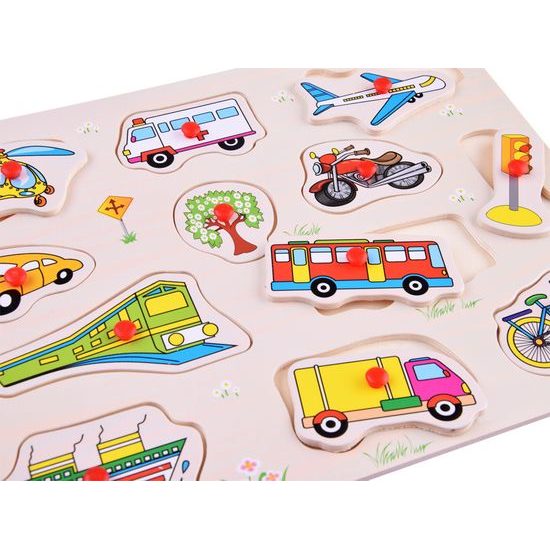Dřevěné puzzle VOZIDLA 12 dílků