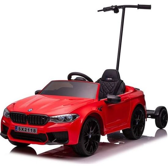 Elektrické auto BMW M5 s platformou, červené