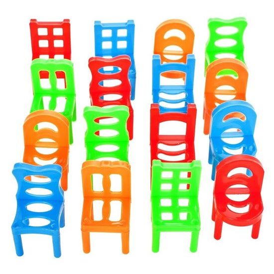 Dětská dovednostní hra Veselé židličky 18 součástí