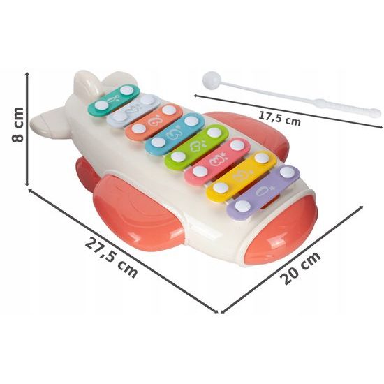 Cimbálky pro nejmenší Airplain Piano růžové