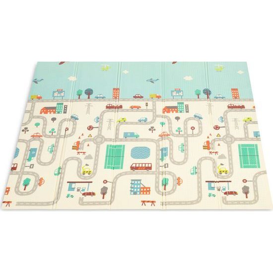 Vzdělávací pěnová podložka dinosauři/auta