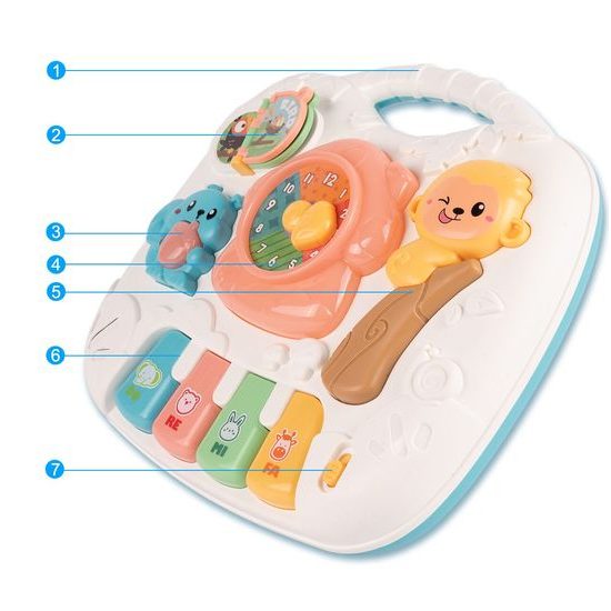 Edukační stoleček s piankem a zvuky 2v1 Opička