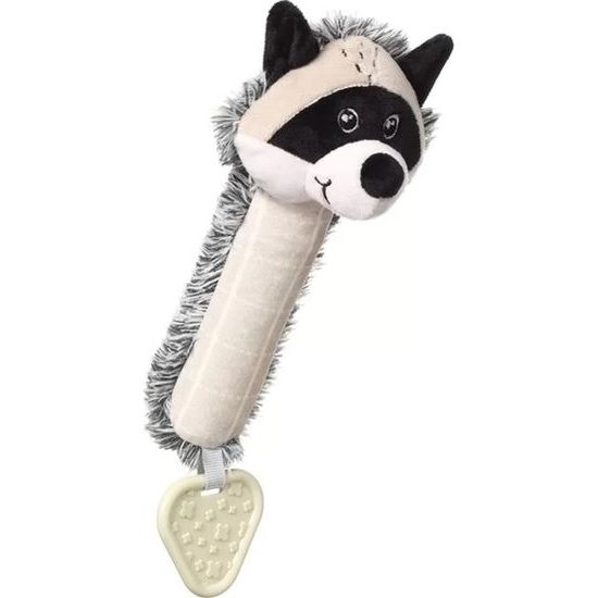 BabyOno Plyšová pískací hračka Racoon Rocky Mýval, černo-bílý