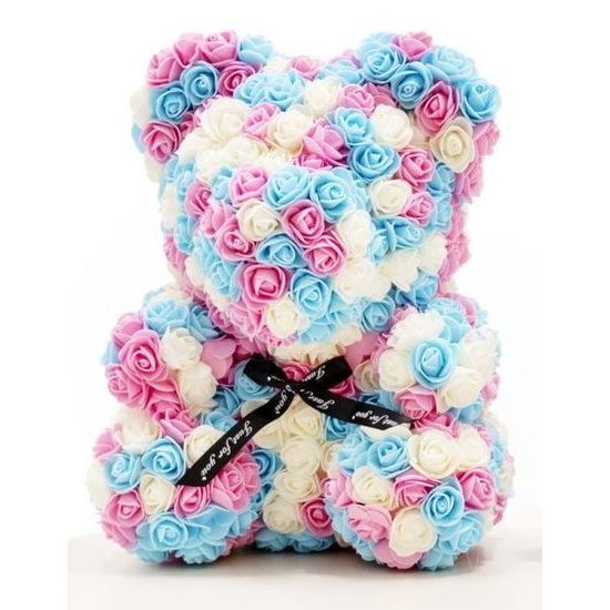 Medvídek z růží multicolor Rose Bear 40 cm