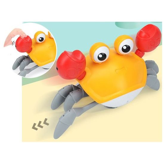 Natahovací pohyblivý krab hračka pro nejmenší Cute Crab - oranžový