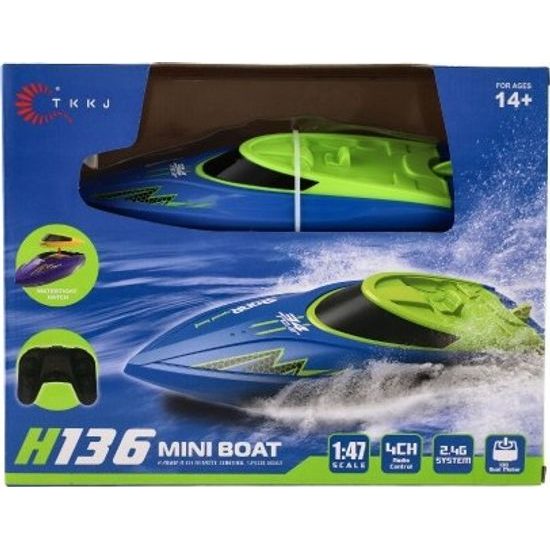 Motorový člun do vody RC - modrý na baterie