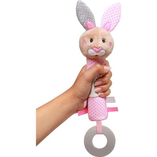 BabyOno Pískací plyšová hračka zvířátko Zajíček Julia