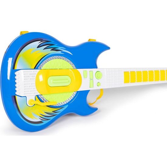 Dětská elektronická kytara se stativem a mikrofonem Guitar Micset - modrá