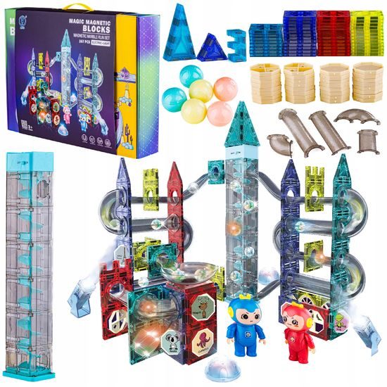 Doris magnetická svítící stavebnice s výtahem Magic Blocks 167 dílů