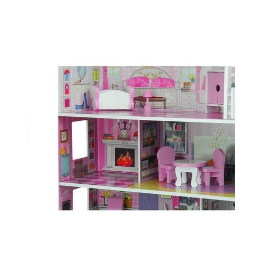 Majlo Toys dřevěný dvoupatrový domeček pro panenky Stefi