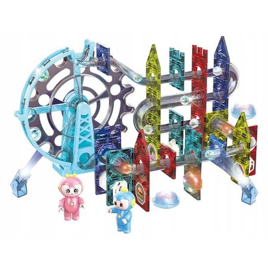 Doris magnetická svítící stavebnice s mlýnským kolem Magic Blocks 120 dílů