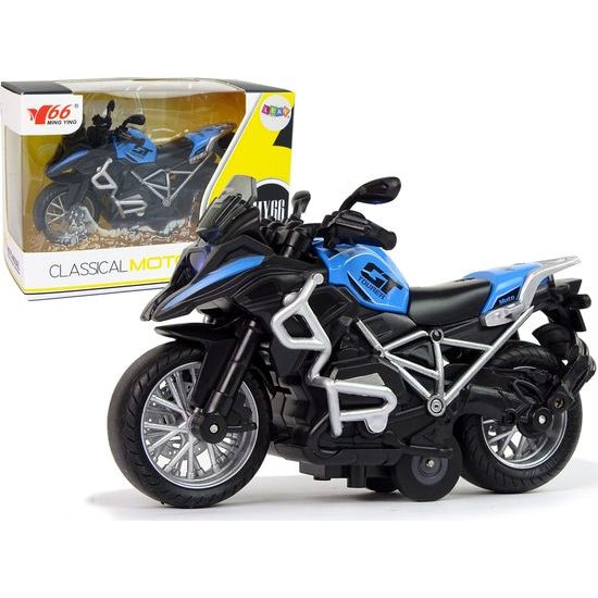 Motorka GT na setrvačník s efekty modrá