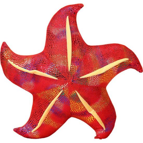 Plyšový polštář Hvězdice 45 cm, červená